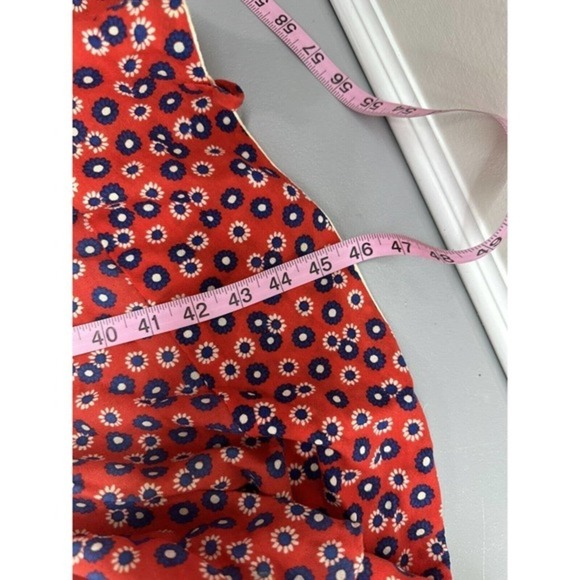 Montenapoleone Women's Red Floral Belted Robe Size 2 Made in Italy 70s? - Picture 12 of 15